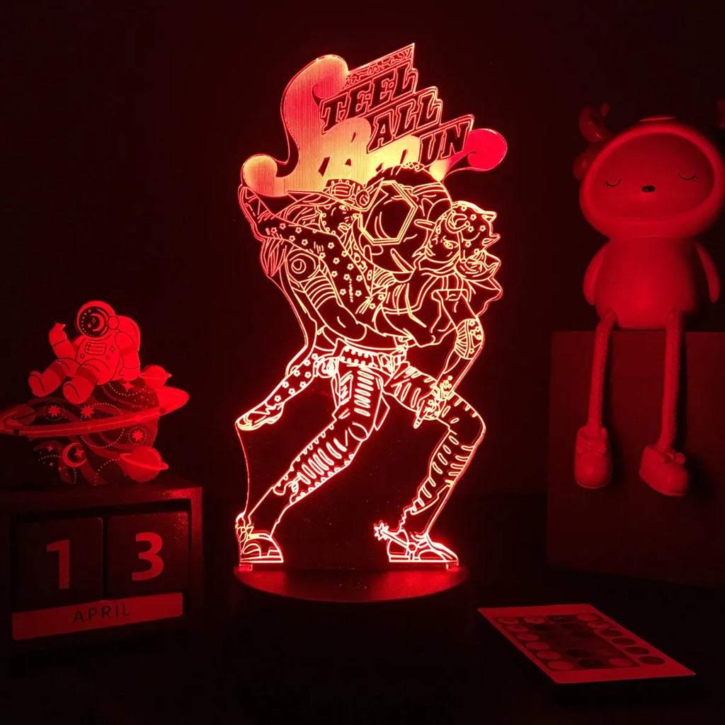Anime JoJo’s Bizarre Adventure 3D Night Light – Hol Horse LED Lamp for Bedroom Décor, Manga-Inspired Birthday Gift for Him