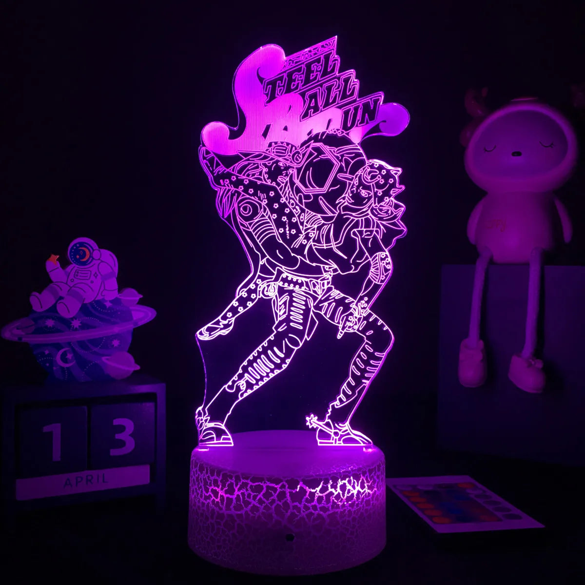 Anime JoJo’s Bizarre Adventure 3D Night Light – Hol Horse LED Lamp for Bedroom Décor, Manga-Inspired Birthday Gift for Him
