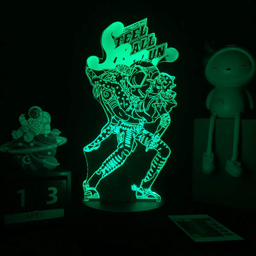 Anime JoJo’s Bizarre Adventure 3D Night Light – Hol Horse LED Lamp for Bedroom Décor, Manga-Inspired Birthday Gift for Him