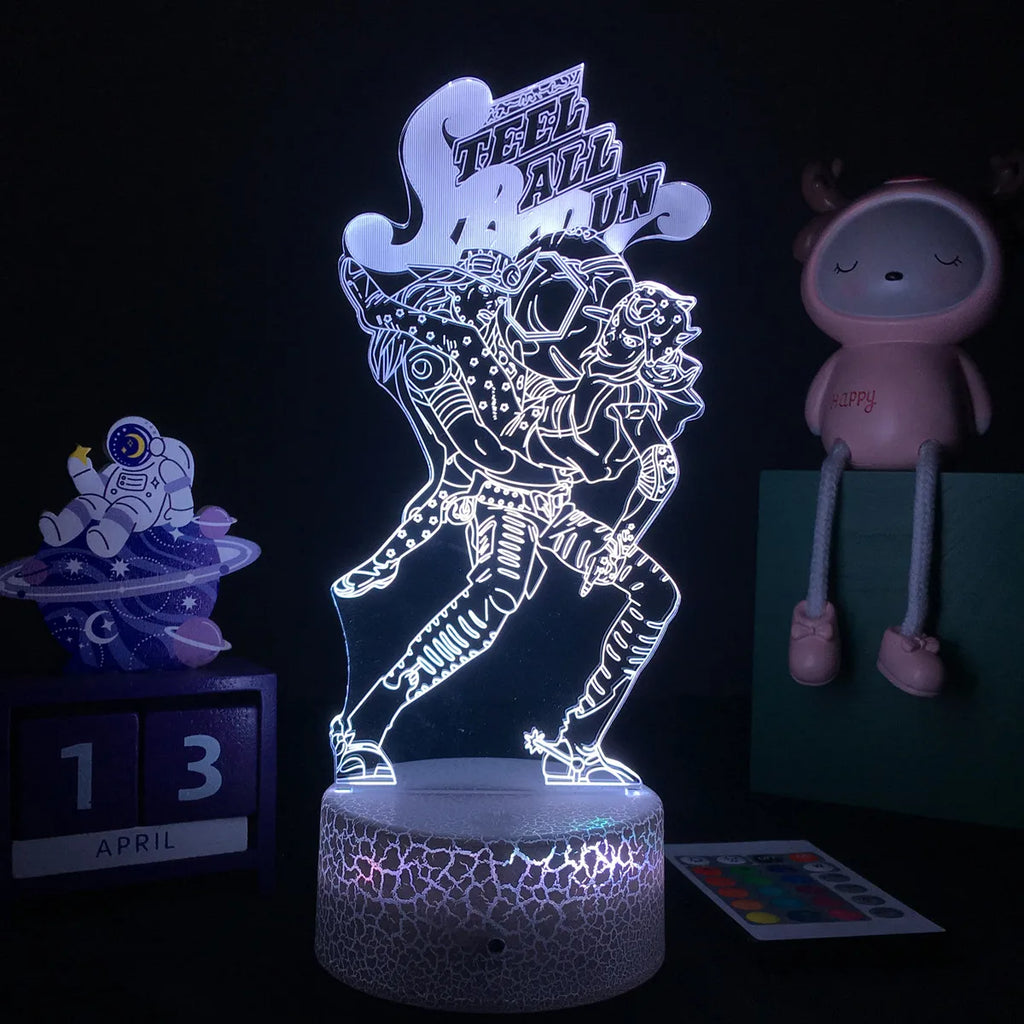 Anime JoJo’s Bizarre Adventure 3D Night Light – Hol Horse LED Lamp for Bedroom Décor, Manga-Inspired Birthday Gift for Him