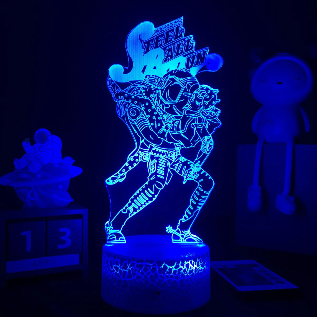 Anime JoJo’s Bizarre Adventure 3D Night Light – Hol Horse LED Lamp for Bedroom Décor, Manga-Inspired Birthday Gift for Him