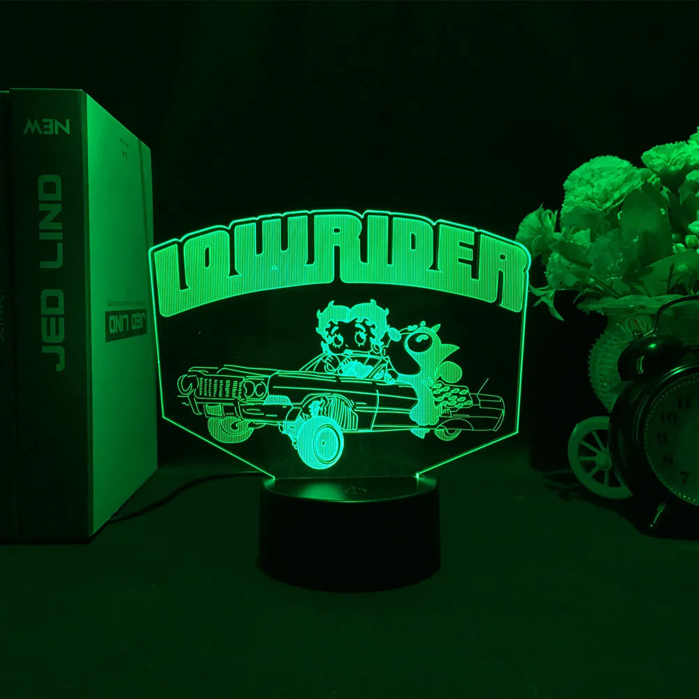 Sports Car 3D Illusion LED Night Light – Touch Sensor Supercar Lamp for Kids Bedroom Décor & Birthday Gift