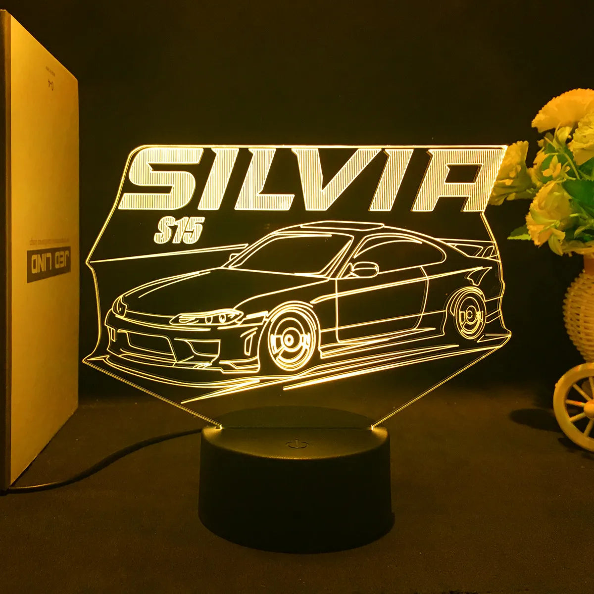 Sports Car 3D Illusion LED Night Light – Touch Sensor Supercar Lamp for Kids Bedroom Décor & Birthday Gift