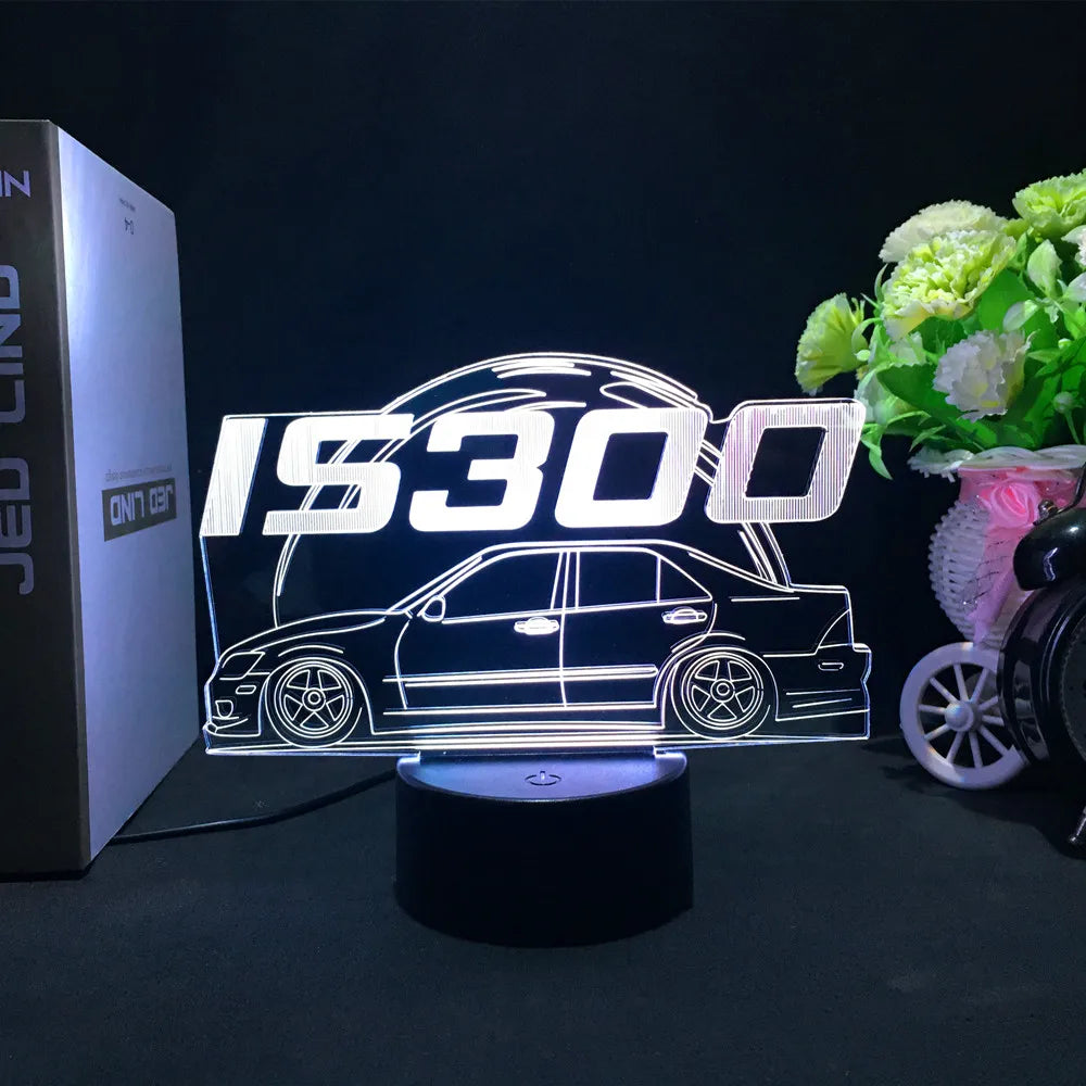 Sports Car 3D Illusion LED Night Light – Touch Sensor Supercar Lamp for Kids Bedroom Décor & Birthday Gift