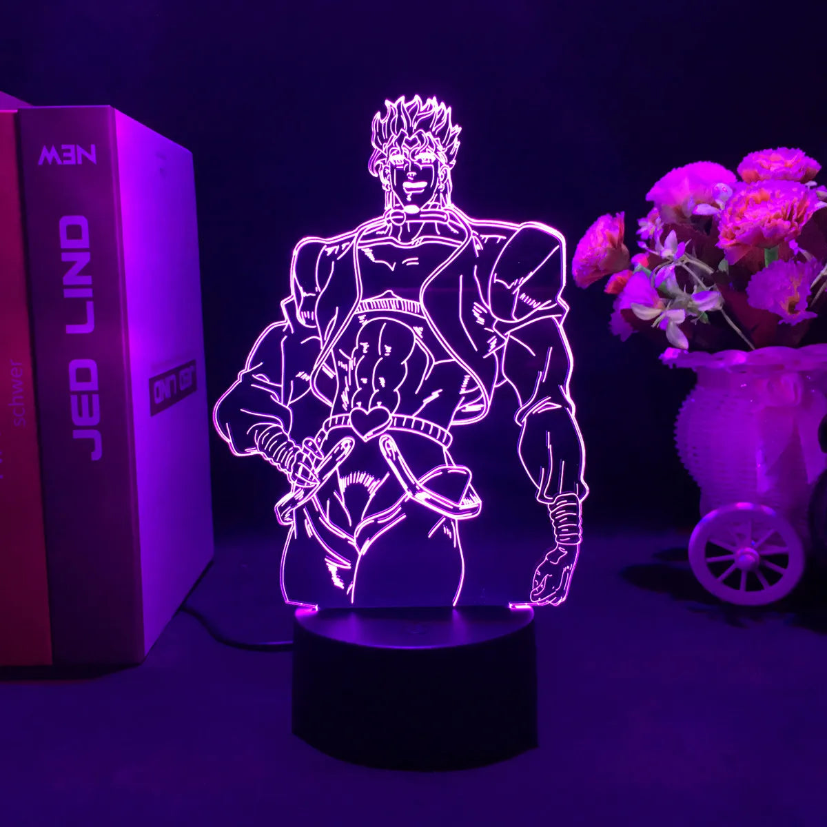 Anime JoJo’s Bizarre Adventure 3D Night Light – Hol Horse LED Lamp for Bedroom Décor, Manga-Inspired Birthday Gift for Him