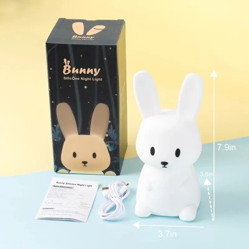 LED Night light Silicone Rabbit Touch Sensor lamp Cute Animal Light Bedroom Decor Gift for Kid Baby Child Table Lamp Home Decor