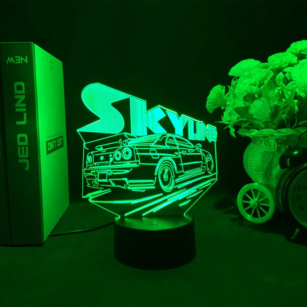 Sports Car 3D Illusion LED Night Light – Touch Sensor Supercar Lamp for Kids Bedroom Décor & Birthday Gift