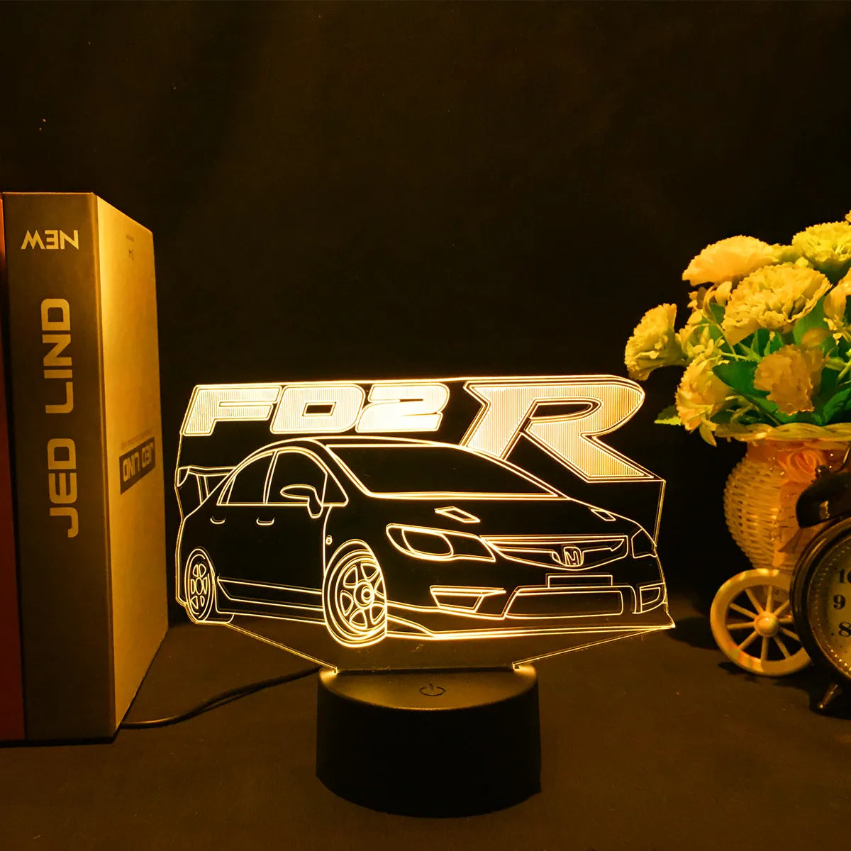 Sports Car 3D Illusion LED Night Light – Touch Sensor Supercar Lamp for Kids Bedroom Décor & Birthday Gift