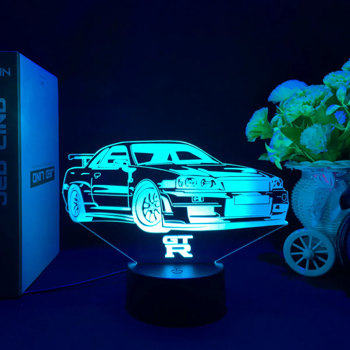 Sports Car 3D Illusion LED Night Light – Touch Sensor Supercar Lamp for Kids Bedroom Décor & Birthday Gift