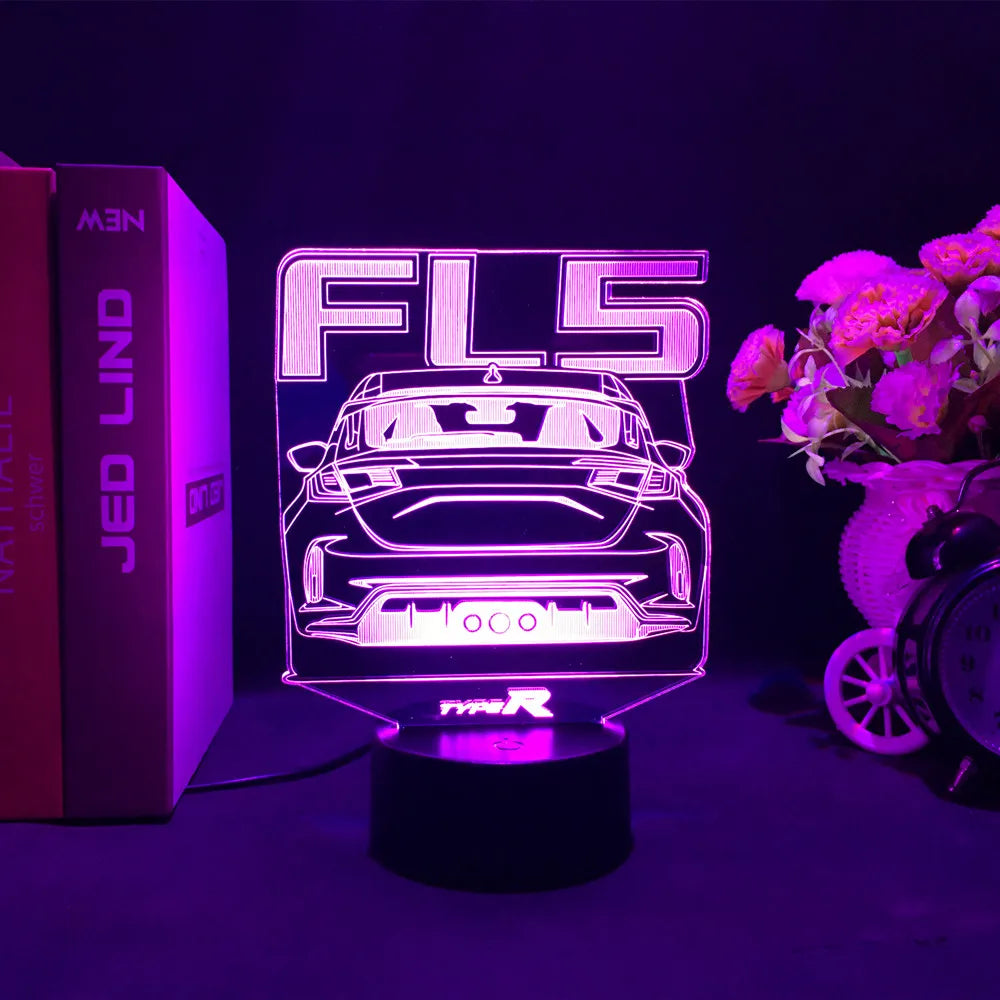Sports Car 3D Illusion LED Night Light – Touch Sensor Supercar Lamp for Kids Bedroom Décor & Birthday Gift