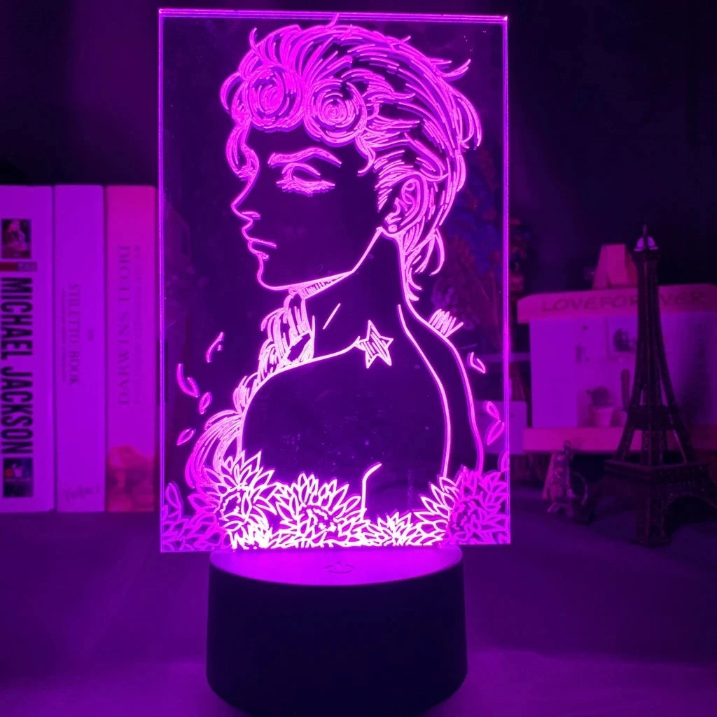 Anime JoJo’s Bizarre Adventure 3D Night Light – Hol Horse LED Lamp for Bedroom Décor, Manga-Inspired Birthday Gift for Him