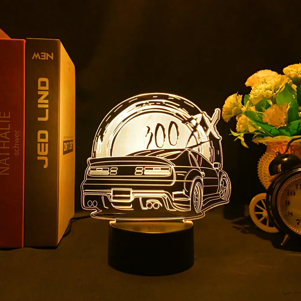 Sports Car 3D Illusion LED Night Light – Touch Sensor Supercar Lamp for Kids Bedroom Décor & Birthday Gift