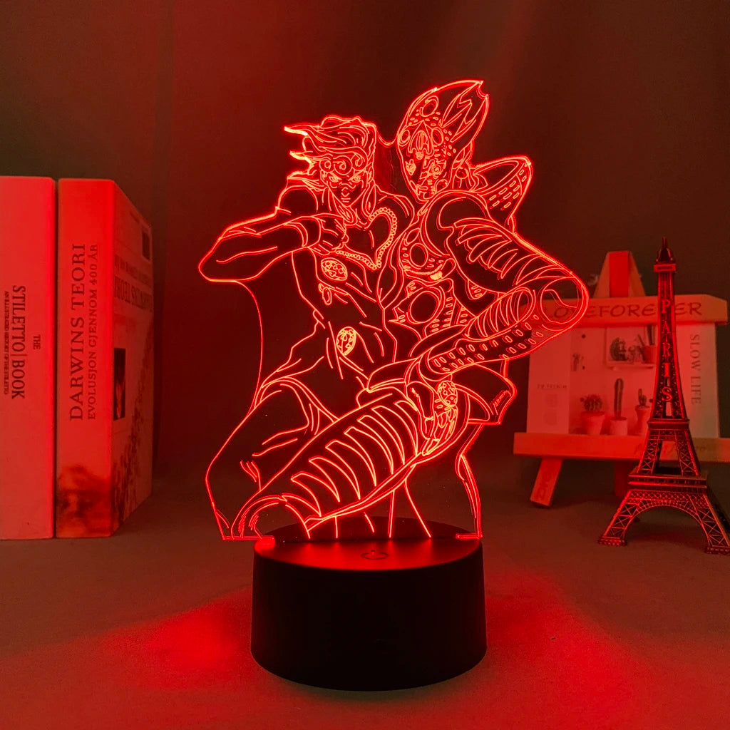 Anime JoJo’s Bizarre Adventure 3D Night Light – Hol Horse LED Lamp for Bedroom Décor, Manga-Inspired Birthday Gift for Him