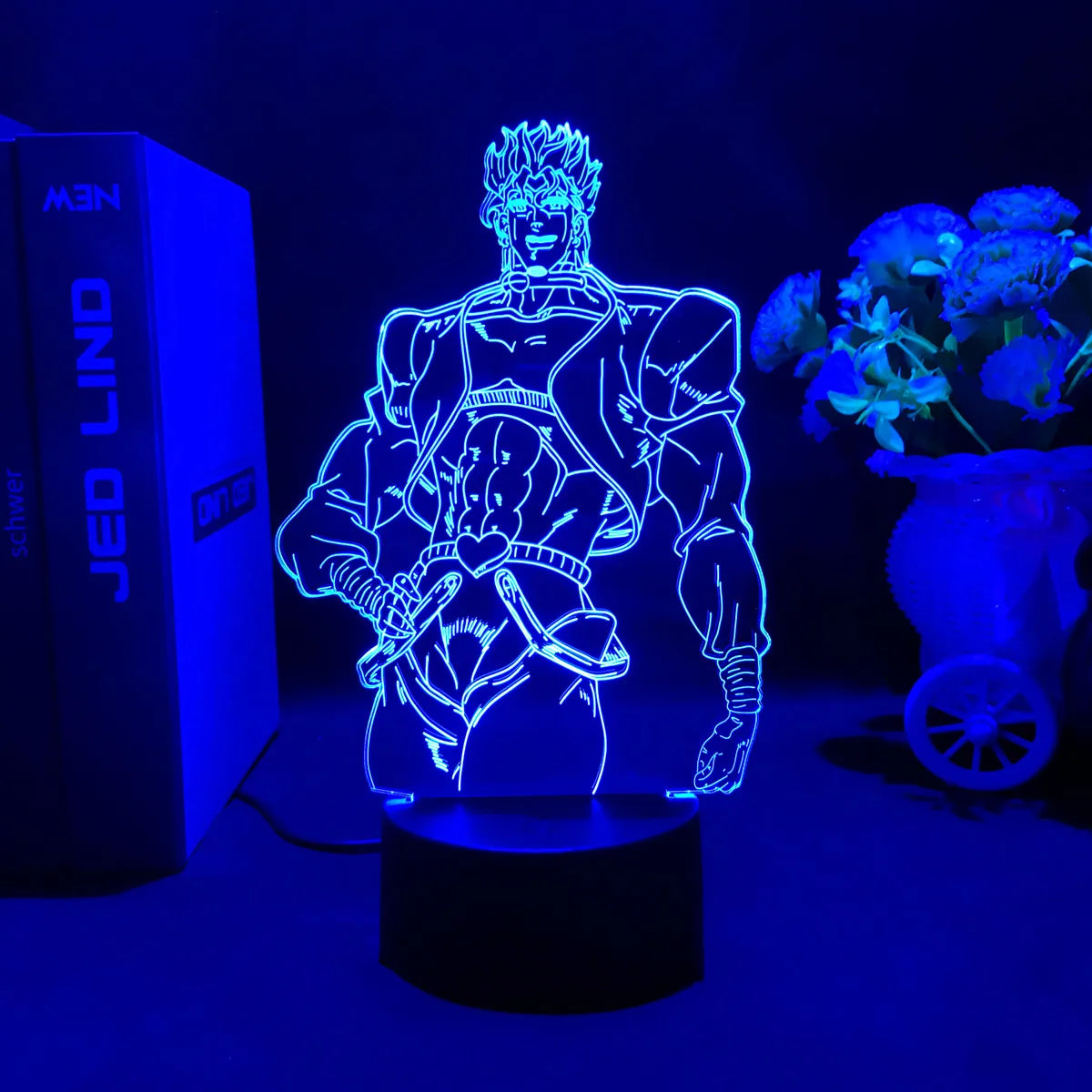 Anime JoJo’s Bizarre Adventure 3D Night Light – Hol Horse LED Lamp for Bedroom Décor, Manga-Inspired Birthday Gift for Him