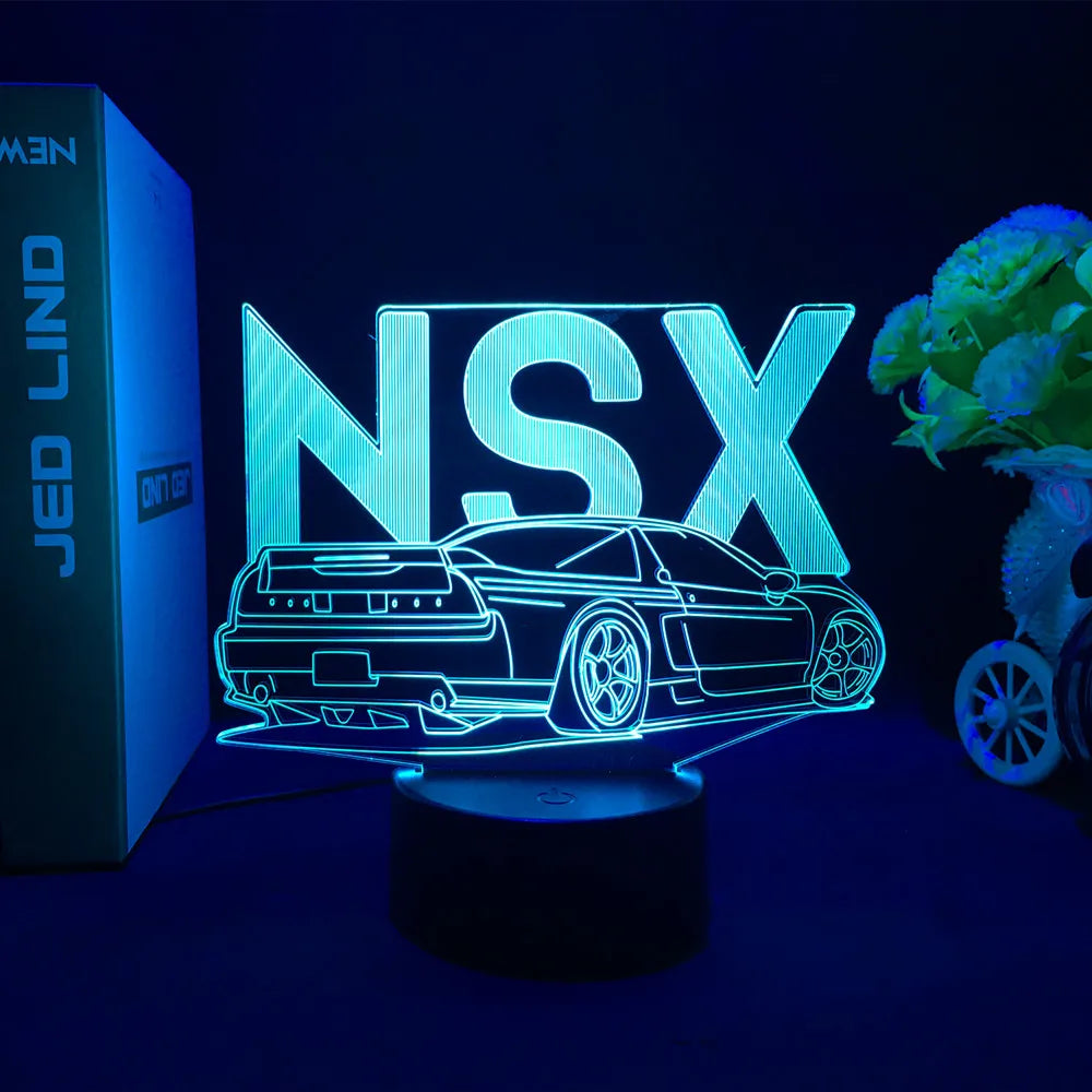 Sports Car 3D Illusion LED Night Light – Touch Sensor Supercar Lamp for Kids Bedroom Décor & Birthday Gift