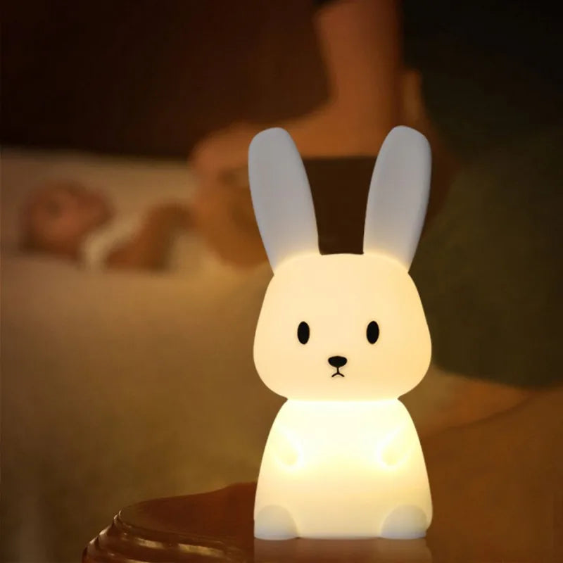 LED Night light Silicone Rabbit Touch Sensor lamp Cute Animal Light Bedroom Decor Gift for Kid Baby Child Table Lamp Home Decor