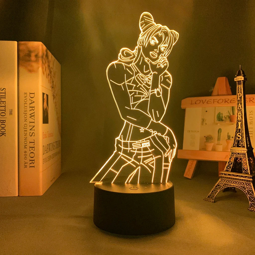 Anime JoJo’s Bizarre Adventure 3D Night Light – Hol Horse LED Lamp for Bedroom Décor, Manga-Inspired Birthday Gift for Him
