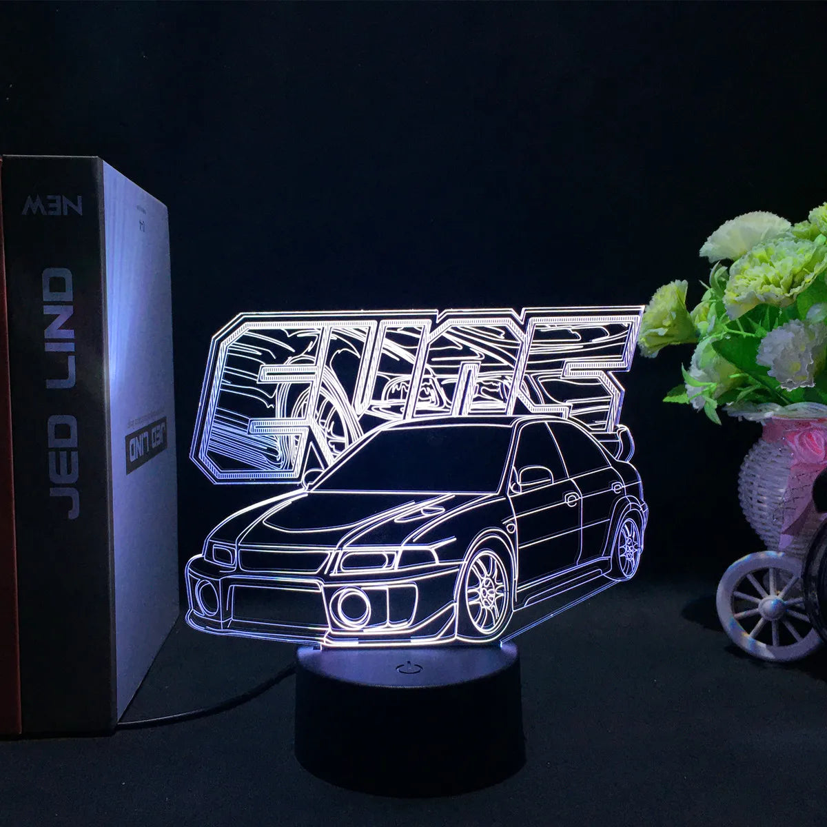 Sports Car 3D Illusion LED Night Light – Touch Sensor Supercar Lamp for Kids Bedroom Décor & Birthday Gift