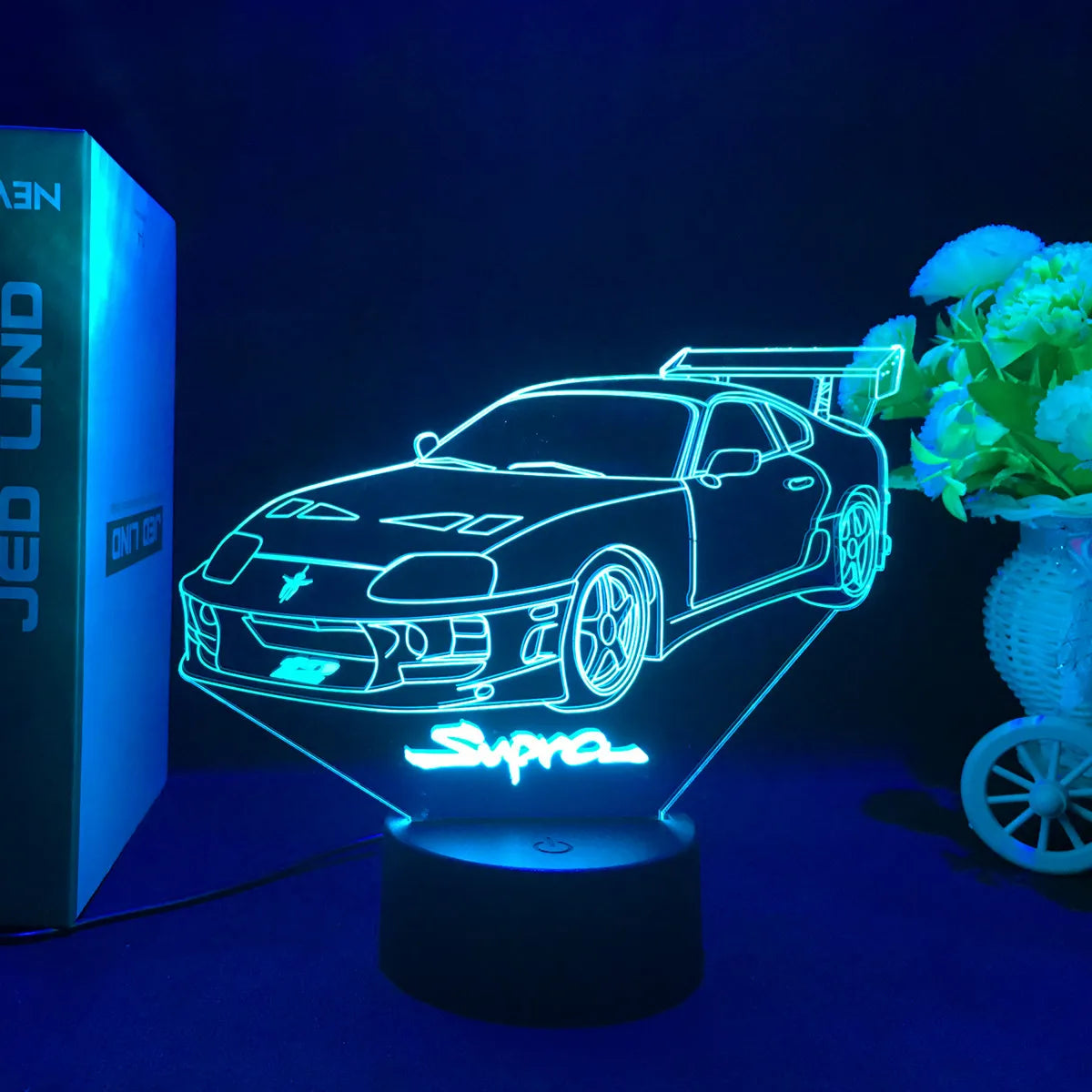 Sports Car 3D Illusion LED Night Light – Touch Sensor Supercar Lamp for Kids Bedroom Décor & Birthday Gift