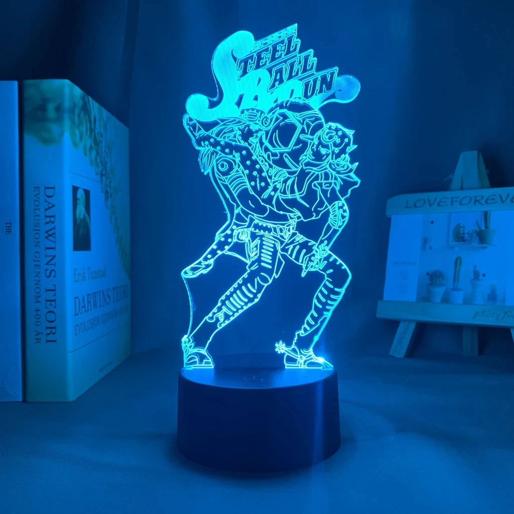 Anime JoJo’s Bizarre Adventure 3D Night Light – Hol Horse LED Lamp for Bedroom Décor, Manga-Inspired Birthday Gift for Him