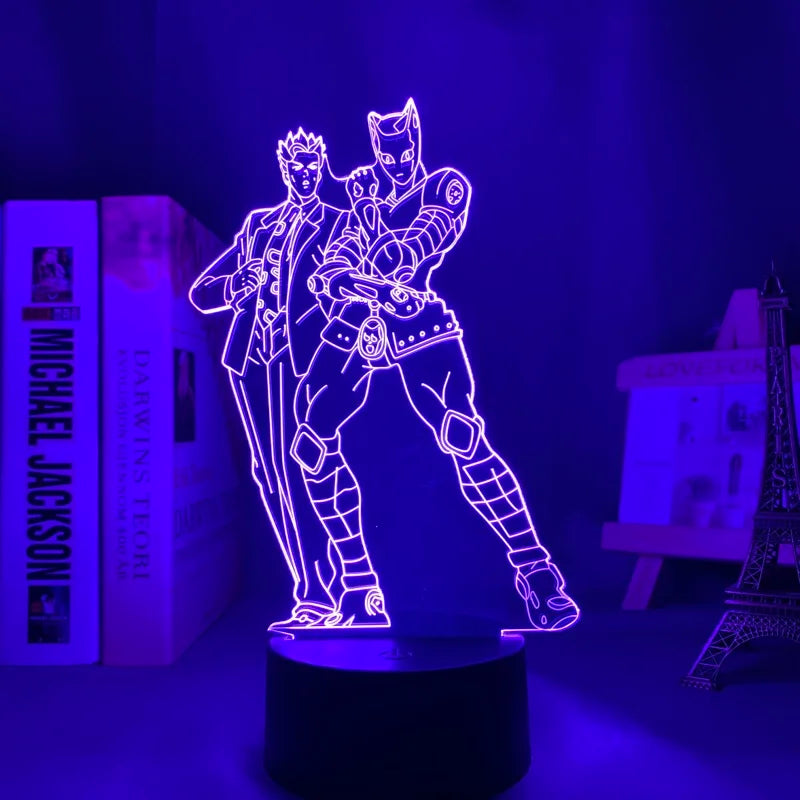 Anime JoJo’s Bizarre Adventure 3D Night Light – Hol Horse LED Lamp for Bedroom Décor, Manga-Inspired Birthday Gift for Him