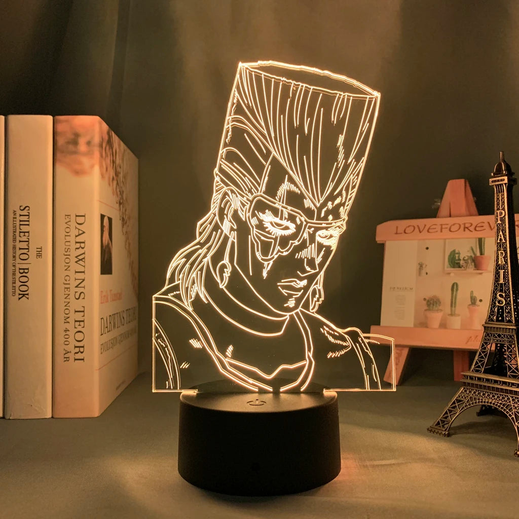 Anime JoJo’s Bizarre Adventure 3D Night Light – Hol Horse LED Lamp for Bedroom Décor, Manga-Inspired Birthday Gift for Him
