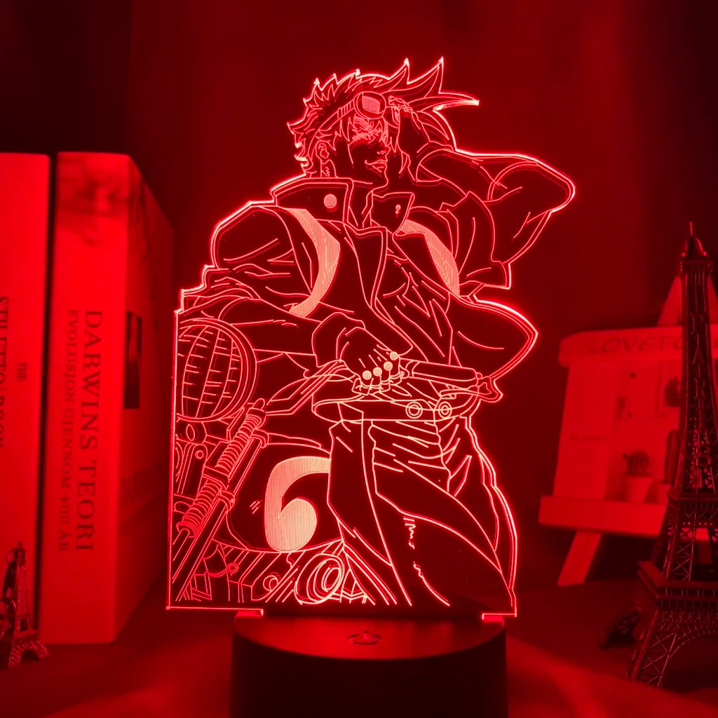 Anime JoJo’s Bizarre Adventure 3D Night Light – Hol Horse LED Lamp for Bedroom Décor, Manga-Inspired Birthday Gift for Him