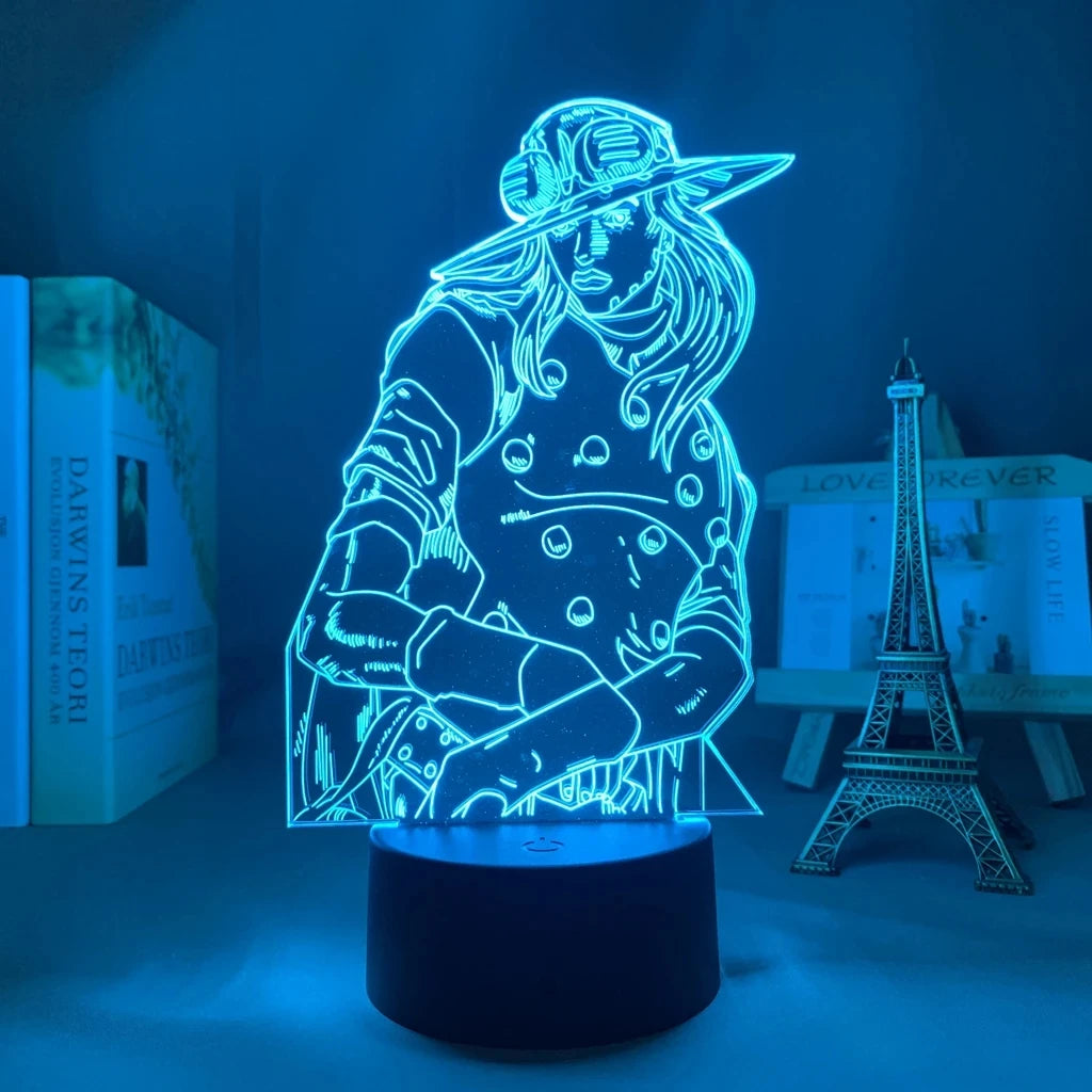 Anime JoJo’s Bizarre Adventure 3D Night Light – Hol Horse LED Lamp for Bedroom Décor, Manga-Inspired Birthday Gift for Him