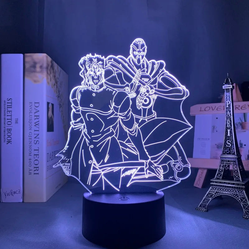 Anime JoJo’s Bizarre Adventure 3D Night Light – Hol Horse LED Lamp for Bedroom Décor, Manga-Inspired Birthday Gift for Him